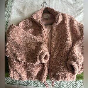 Urban Outfitters Fluffy Puffer Cropped Jacket
